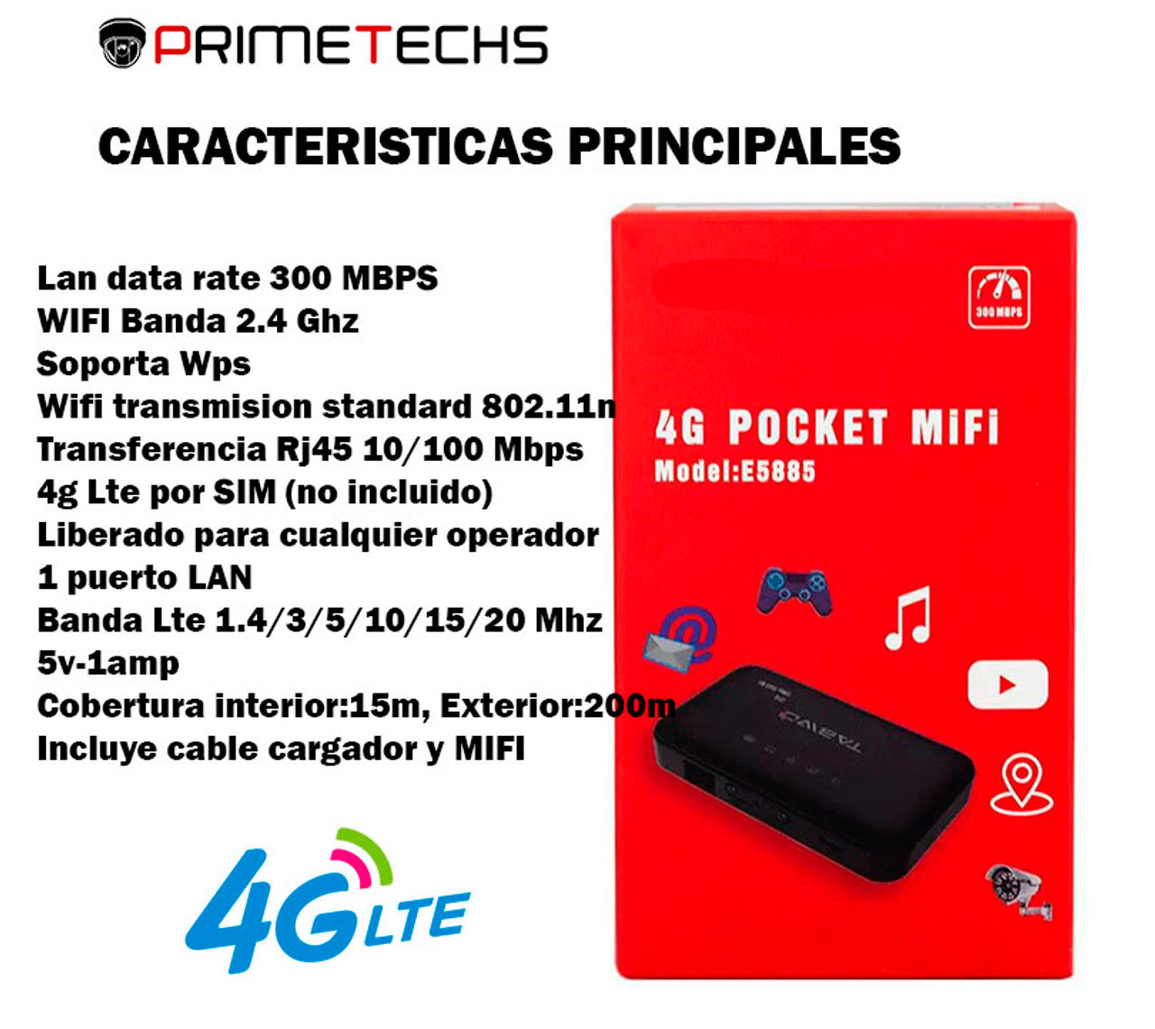 Enrutador Modem, MIFI, Internet Wi-Fi móvil, SIM 4G LTE de cualquier compañía celular