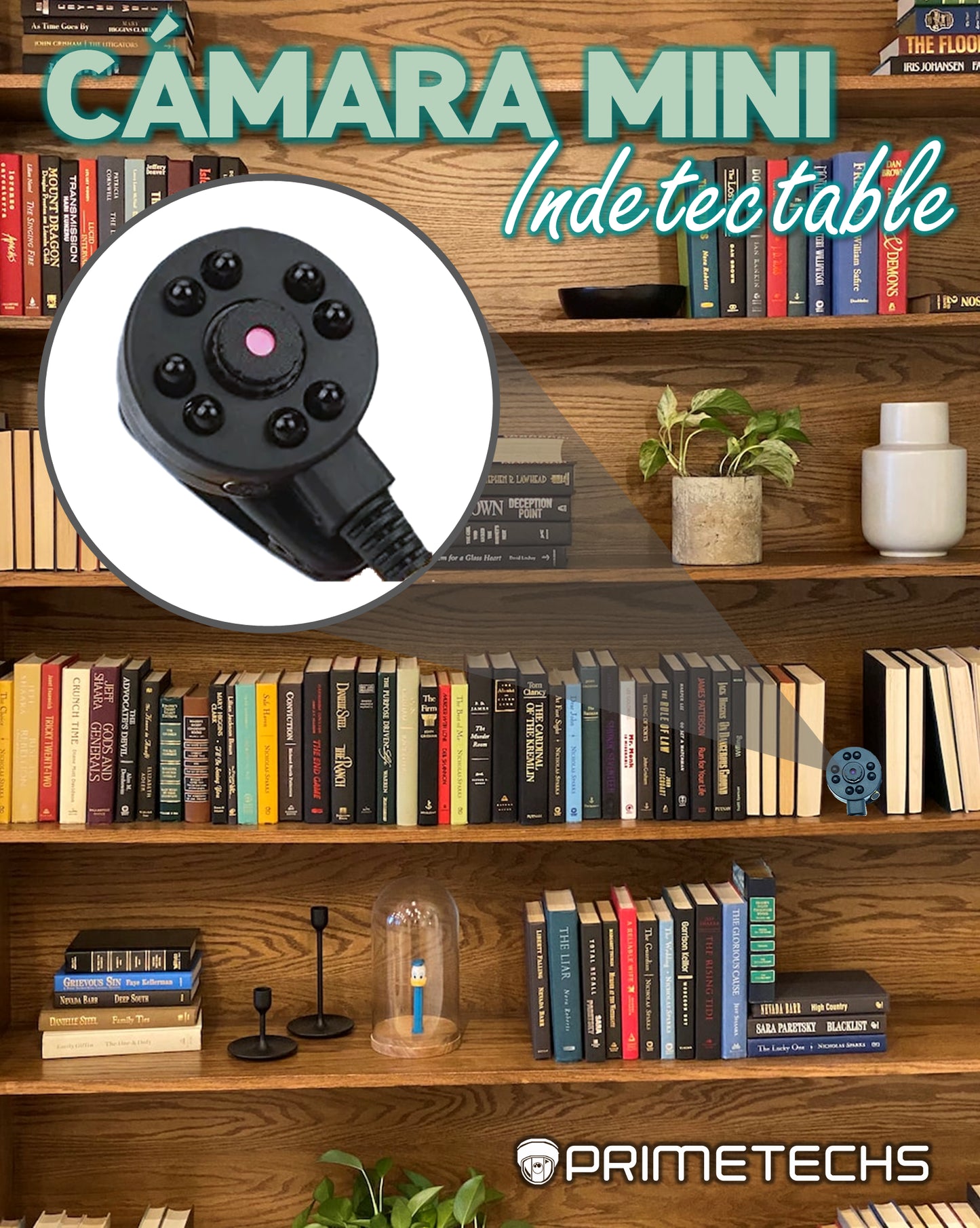 Cámara mini 1 mp /720p para DVR, IR indetectable, micrófono integrado