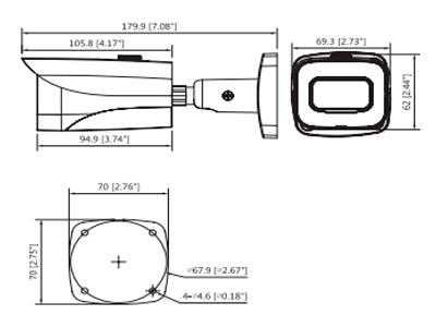 DAHUA HFW2802E-A-036 - Cámara Bullet 4k Starlight 8 Mp