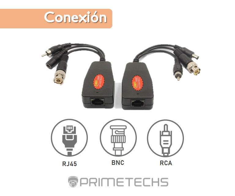 Par de Balun RJ45 BNC HD CVI TVI AHD con cable de audio RCA protección contra interferencia, distancia larga