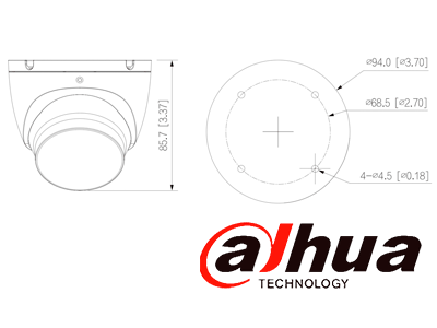 DAHUA HAC-HDW1809TLM-A-LED - Cámara Domo Eyeball 4k Full Color 8 Megapixeles