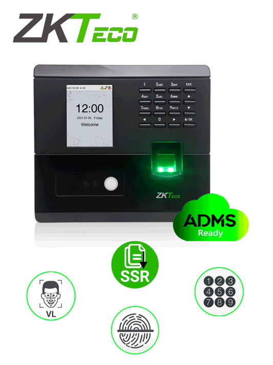 Asistencia y Acceso simple para 500 huellas y 100 rostros ZKTeco